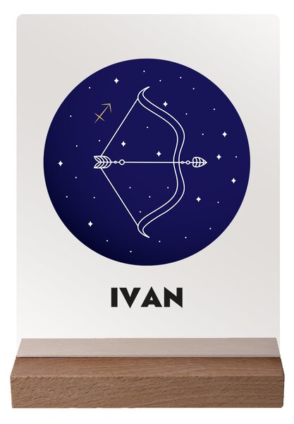 ATMOWOOD Znak vašeg imena na akrilnom staklu - tamni stalak Odaberite znak zodijaka: Blizanci