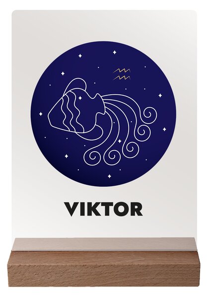 ATMOWOOD Znak vašeg imena na akrilnom staklu - tamni stalak Odaberite znak zodijaka: Blizanci