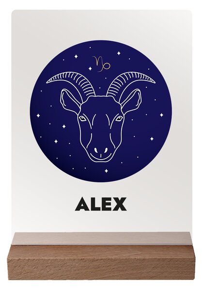 ATMOWOOD Znak vašeg imena na akrilnom staklu - tamni stalak Odaberite znak zodijaka: Blizanci