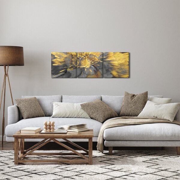 Slika - Zlatna ekspanzija (sa satom) (90x30 cm)