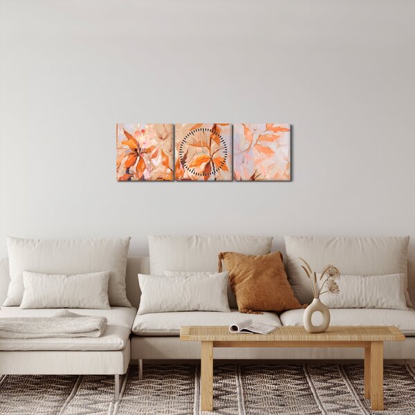 Slika - Slikano cvijeće (sa satom) (90x30 cm)