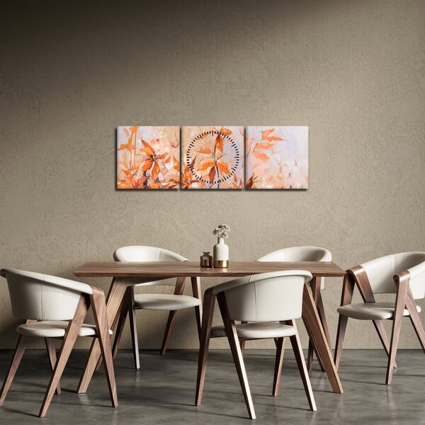 Slika - Slikano cvijeće (sa satom) (90x30 cm)