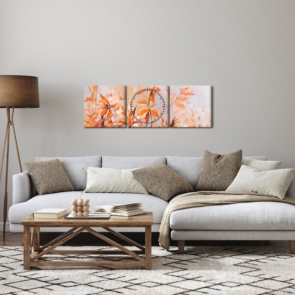 Slika - Slikano cvijeće (sa satom) (90x30 cm)