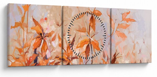 Slika - Slikano cvijeće (sa satom) (90x30 cm)