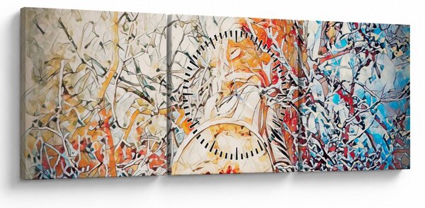 Slika - Mozaik apstrakcija (sa satom) (90x30 cm)