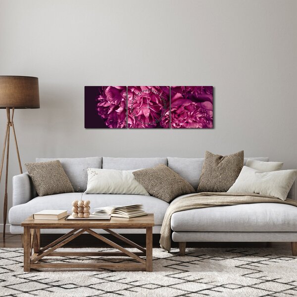 Slika - Buket božura (sa satom) (90x30 cm)