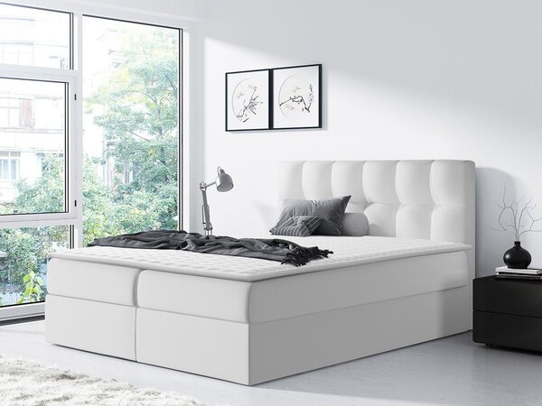 Bračni krevet Boxspring 140 cm Cinara (ekokoža soft 017 (bijela))
