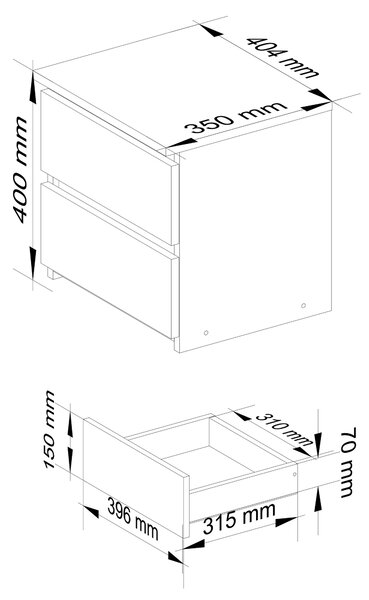 Noćni stolić Cleania CL2 (joha)