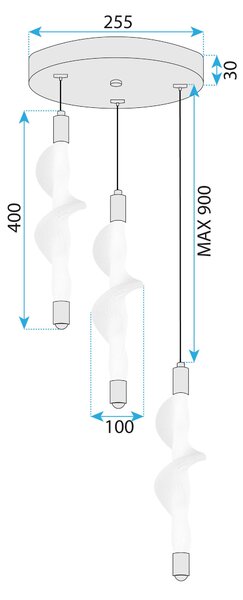 LED svijetiljka G009-3CPR WHITE/GOLD