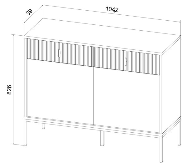 Zondo.hr Komoda Magara 2D2S (crna + zlatna). 1154749