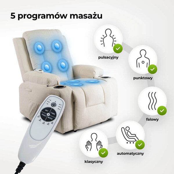 Masažna fotelja Banesto (bež)