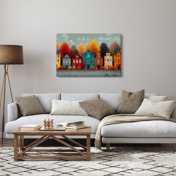Slika - Oslikani jesenski grad (90x60 cm)