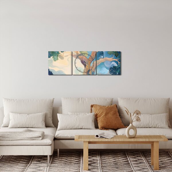 Slika – Svemirsko drvo (sa satom) (90x30 cm)