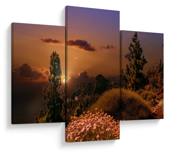 Slika prirode sa zalaskom sunca (90x60 cm)