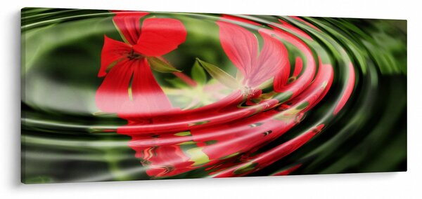 Apstraktna slika - cvijeće u valovima (120x50 cm)