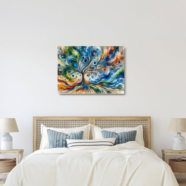 Staklena slika – Šareno energetsko drvo (70x50 cm)
