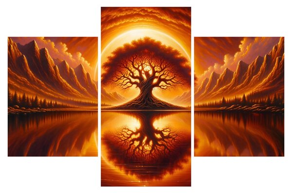 Slika – Drvo u krvavom suncu (90x60 cm)