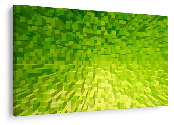 Slika žuto-zelenih kocki (90x60 cm)