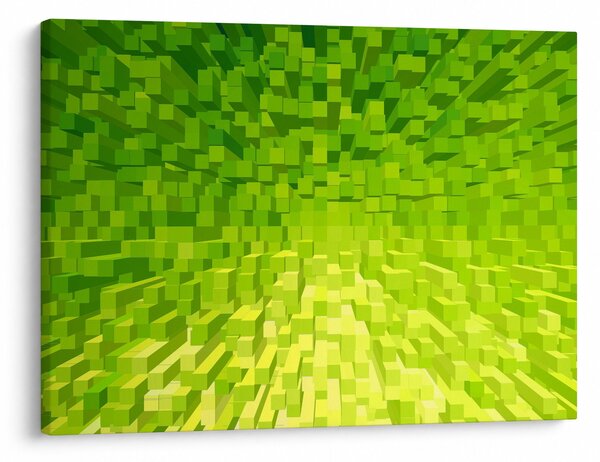 Slika žuto-zelenih kocki (70x50 cm)