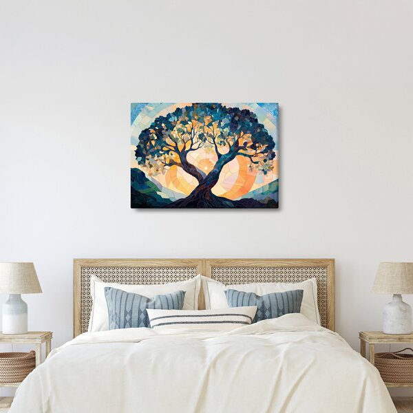 Slika – Mozaik – sunce i drvo II. (70x50 cm)