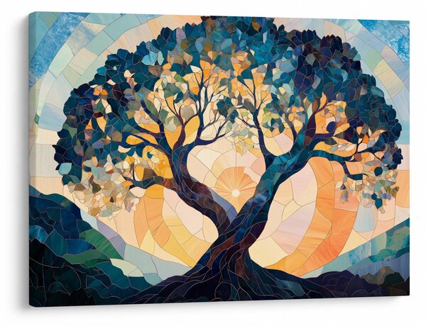 Slika – Mozaik – sunce i drvo II. (70x50 cm)