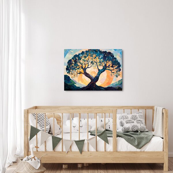 Slika – Mozaik – sunce i drvo II. (70x50 cm)