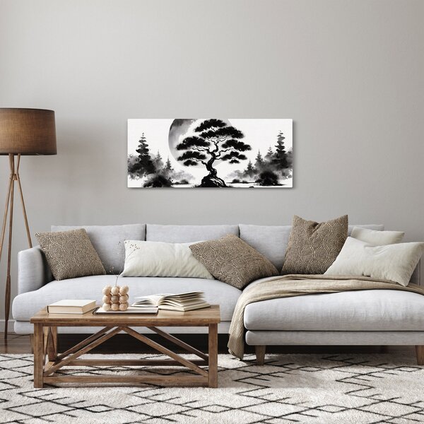 Slika – Crno-bijeli bonsai (120x50 cm)