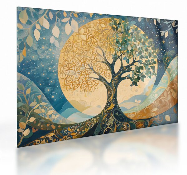 Staklena slika – Drvo života u mjesecu (70x50 cm)