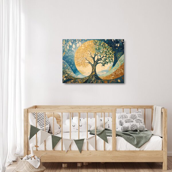 Staklena slika – Drvo života u mjesecu (70x50 cm)