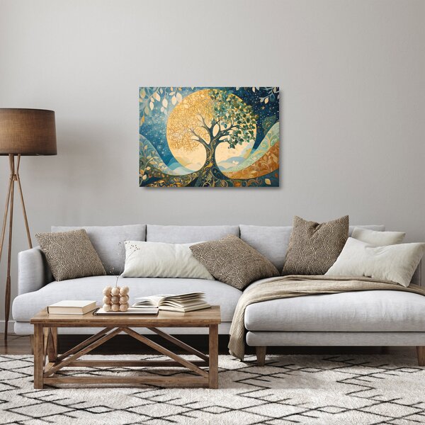 Staklena slika – Drvo života u mjesecu (70x50 cm)