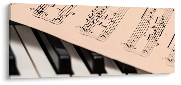 Slika klavira s glazbenim notama (120x50 cm)