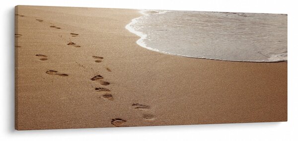 Slika - otisci stopala u pijesku i more (120x50 cm)