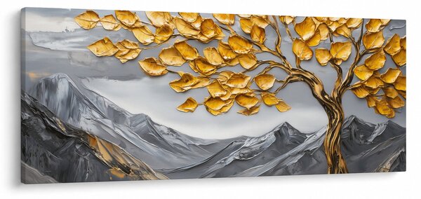 Slika – Drvo sa zlatnim lišćem (120x50 cm)