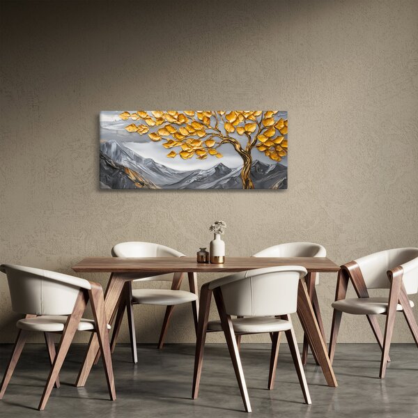 Slika – Drvo sa zlatnim lišćem (120x50 cm)