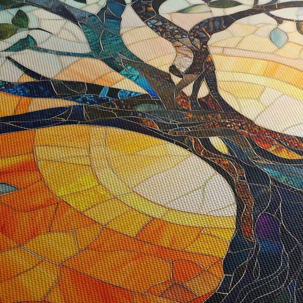 Slika – Mozaik – sunce i drvo I. (90x60 cm)
