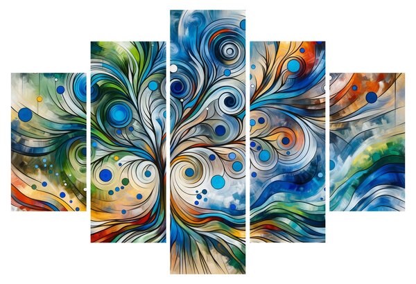 Slika – Šareno energetsko drvo (150x105 cm)
