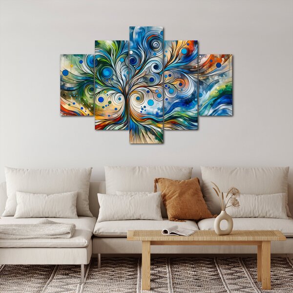 Slika – Šareno energetsko drvo (150x105 cm)