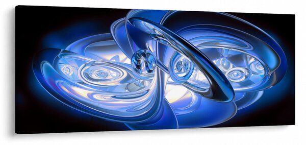 Plava apstraktna slika (120x50 cm)
