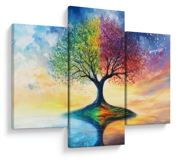 Slika – Oslikano drvo godišnjih doba (90x60 cm)