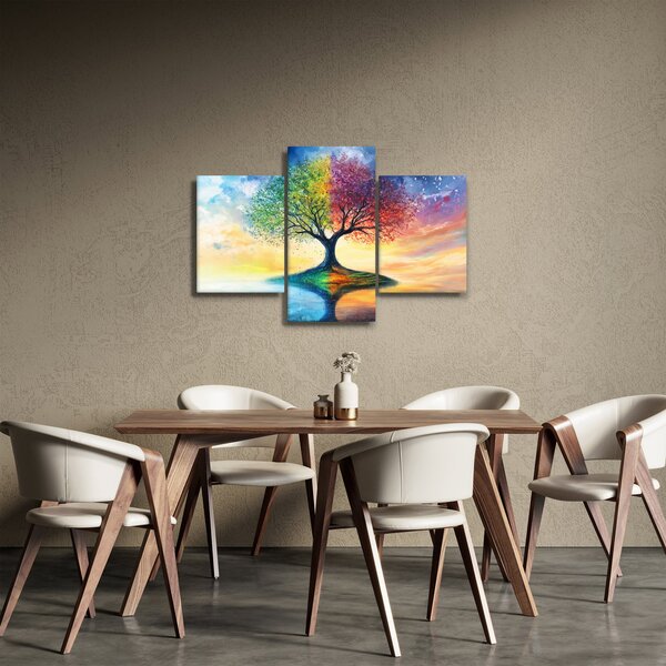 Slika – Oslikano drvo godišnjih doba (90x60 cm)