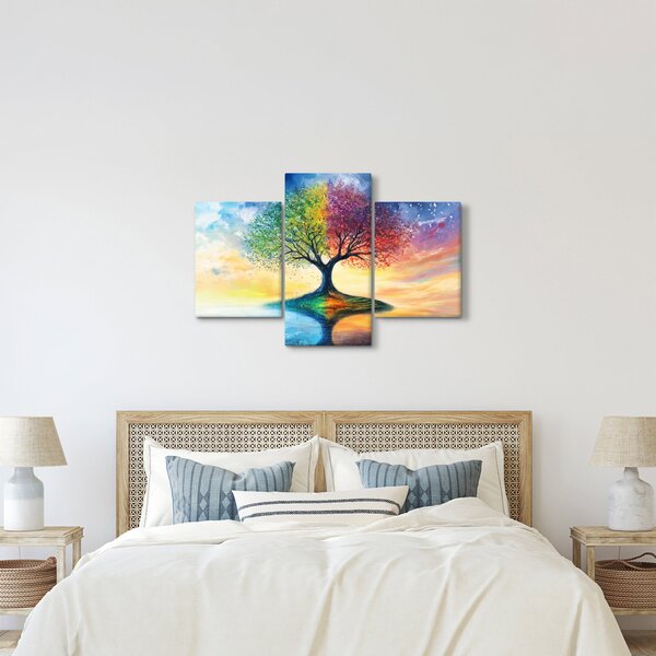 Slika – Oslikano drvo godišnjih doba (90x60 cm)