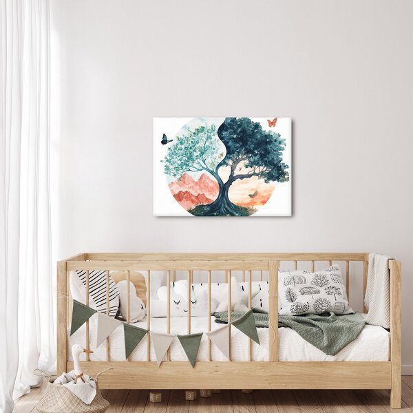 Slika – Akvarelno drvo puno života (70x50 cm)