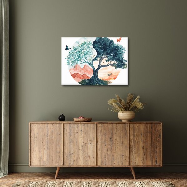 Slika – Akvarelno drvo puno života (70x50 cm)