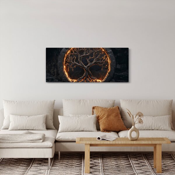 Slika – Drvo života u lavi I. (120x50 cm)