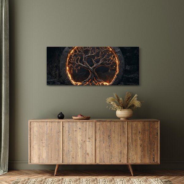 Slika – Drvo života u lavi I. (120x50 cm)