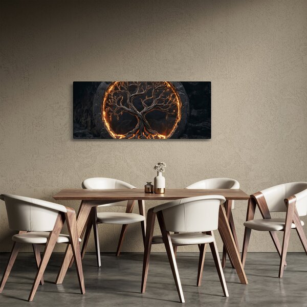 Slika – Drvo života u lavi I. (120x50 cm)