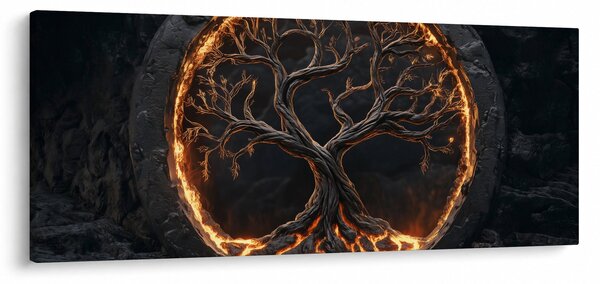 Slika – Drvo života u lavi I. (120x50 cm)