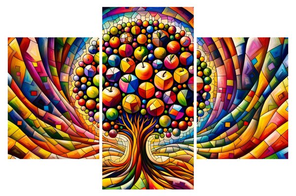 Slika – Šareno drvo s jabukama (90x60 cm)