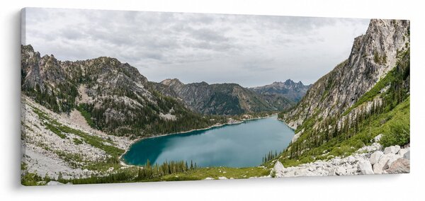 Slika jezera u planinama (120x50 cm)