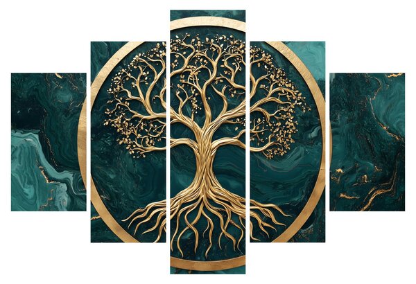 Slika – Zlatno drvo života u mramoru (150x105 cm)